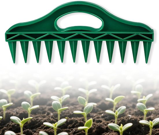 Zaadverspreider - 12-gats verstelbare zaaimachine met ergonomische handgreep en lichtgewicht PP-grondopener voor groenten, bloemen, gazons, verhoogde bedden van Merkloos	