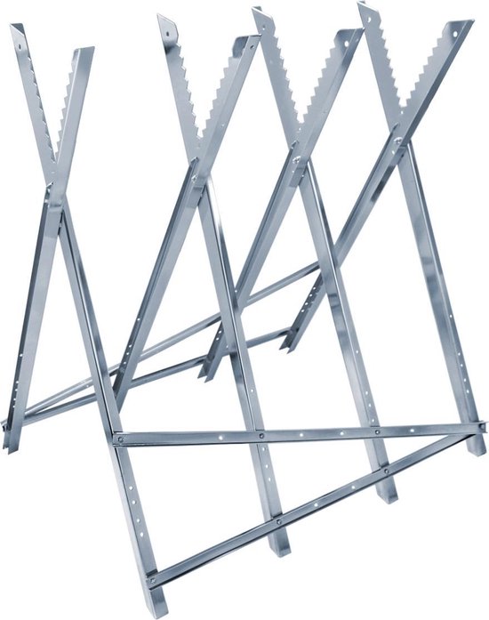 Zaagbok metalen zaagframe opvouwbaar 3-voudig zilver metaal tot 150 kg van Tectake