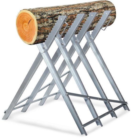 Zaagbok Opvouwbaar aagbok tot 150 kg Gegalvaniseerd zaagbok Inklapbaar 80x81x80cm - Zilver van VONROC