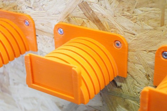 Zaagketting houder - Ketting organizer - Werkplaats opruimen - Voor 6 kettingen - 8 x 10 x 5 cm - Zwart