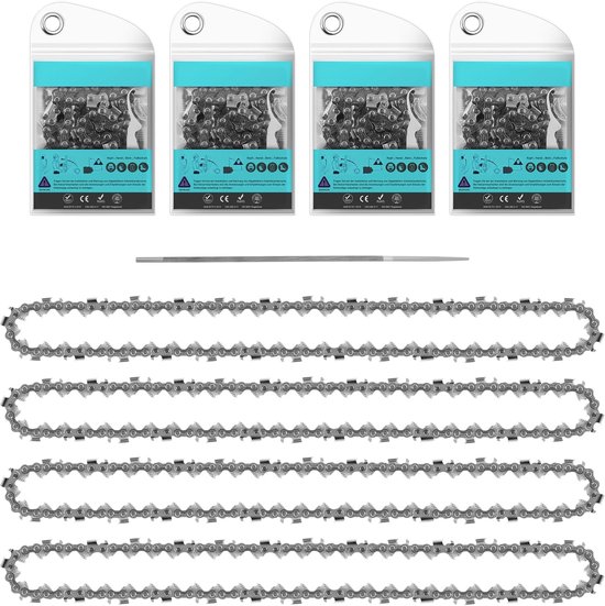 Zaagketting set van 4 - 3/8 inch LP - 1.3 mm dikte - 56 schakel voor 40 cm zaag - ShopVlot