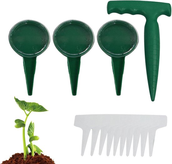 Zaaien Dispenser Set - Zaadverspreider Tuin - Planten Zaad Verdelen - Multifunctioneel Gereedschap - 18 x 19 x 3 cm
