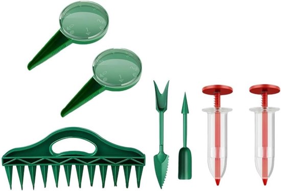 Zaaigereedschap Set - Handmatige Zaaihulp - Nauwkeurig Zaaien - Gecontroleerde Diepte - 33x15x1 cm - Groen