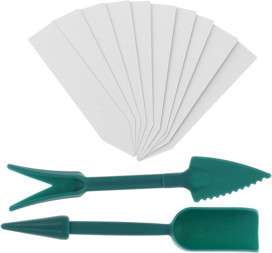 Zaailingen Transplantatieset - Planten Gereedschap - Tuinieren en Planten - Inclusief Etiketten - 17 cm - Groen