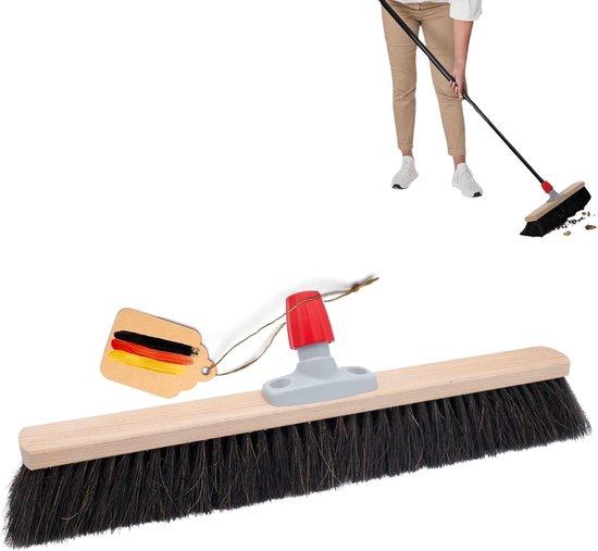 Zaalbezem natuurhaar 40 cm bezemkop I Bezem zonder steel I Paardenhaar zwart I Zacht I fijn I Grote bezem veegbezem kamerbezem tuinbezem van Merkloos	
