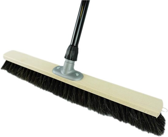 Zaalbezem natuurhaar 60 cm bezemkop I Bezem zonder steel I Paardenhaar zwart I Zacht I fijn I Grote bezem veegbezem kamerbezem tuinbezem van Merkloos	