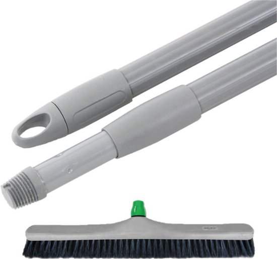 Zachte bezem met telescoop steel bezem voor binnen met bezemsteel 60 cm - Voor grote ruimtes!! inclusief steel van Vigor.
