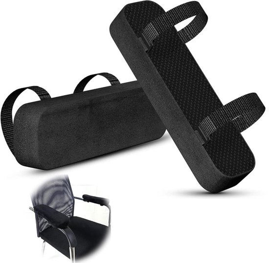 Zachte Pad Armleuningen - Machinewasbaar - Effectieve Pijnverlichting - Ergonomische Memory Foam Armsteunen voor Kantoorstoel - Gaming Stoel - Rolstoel - Set van 2 van Merkloos	