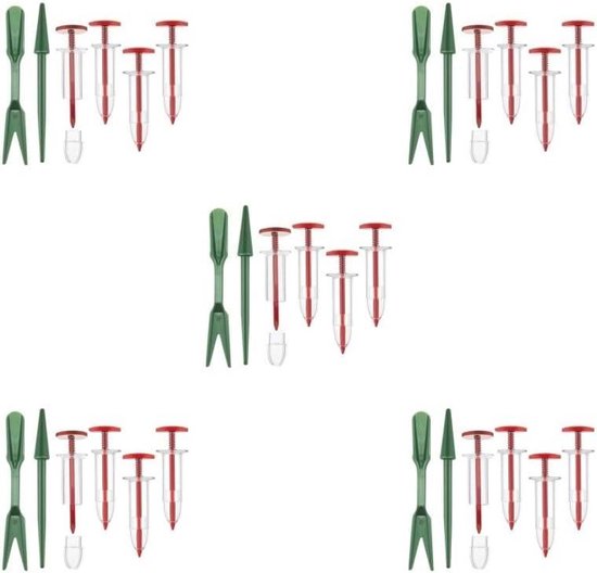 Zaden Dispenser Set - Zaad Strooier - Planten Zaaien - Herbruikbaar Lichtgewicht - 5 Stuks - Rood