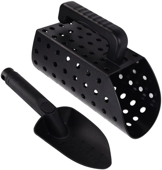 Zandschep en Zeef - Essentieel voor Schatzoekers - Zwart - Metaaldetectie Accessoire van MINELAB