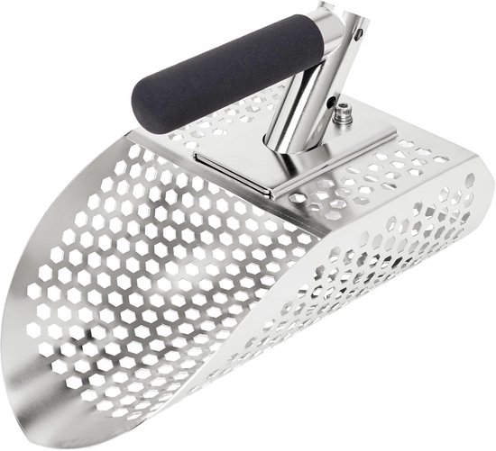 Zandschep voor metaaldetectie, accessoires voor metaaldetectoren, roestvrijstalen zandschep met zeef, zandschep voor metaaldetectie, strandzandhark, snelle zandschep met zeef geschikt voor het zoeken naar schatten onder water.-Belle's product van Merkloos	