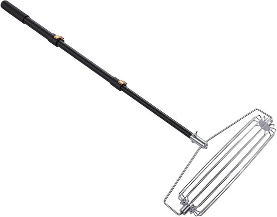 Zandval Hark - Zandbunker hark - Zand Nivelleren - Verstelbare Aluminium Paal - 113.5 cm - Zilver