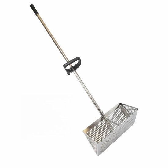 Zandvlooienhark, afneembare zandvlooienhark, het haaientandscherm wordt geleverd met een 16-inch breed afvoerscherm met een 51-inch handvat (emmer niet inbegrepen) van Merkloos	