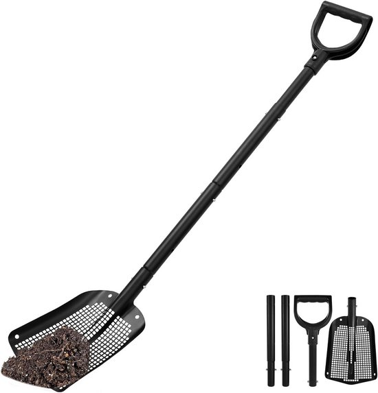 Zandzeef Schep - Verstelbare Aluminium Zeefschep voor Strand, Tuin en Kippenhok | Krasvrij van Merkloos	