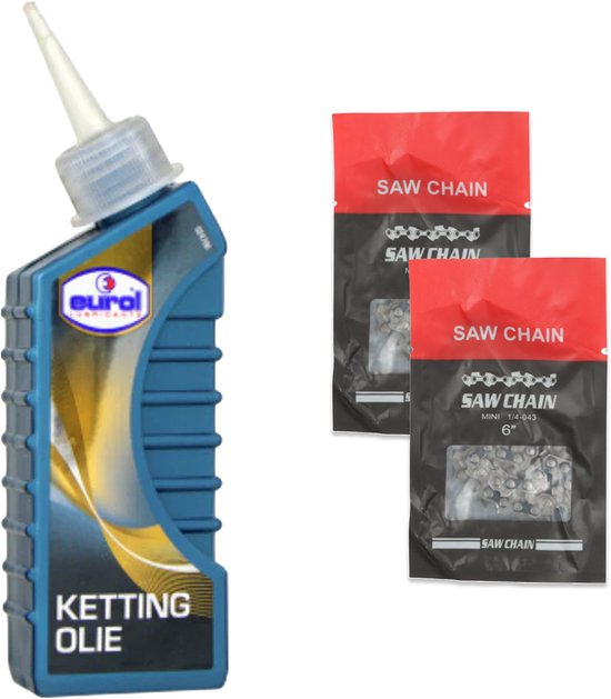 Zanora® Garden Kettingzaag Onderhoudsset – 2 Kettingen – Kettingolie van Merkloos	