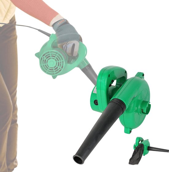Zavio® Elektrische Bladblazer - Lucht Blaster - Apparaten Reinigen - Traploze Snelheid - Groen met zwart