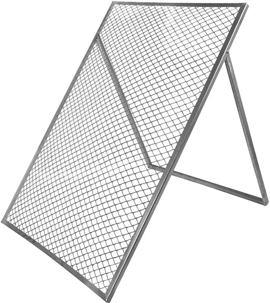Zeef / Zeefrooster — Zilverkleurige metalen zeef voor grond & compost — Tuinzeef, grondzeef, compostzeef — 80 x 100 cm — V2A roestvrij staal van V2Aox