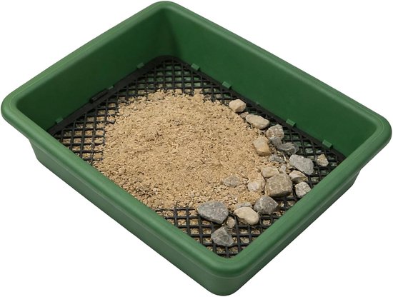 Zeefpan Roestvrij - Pelletzeef Gaas - Materiaal Sorteren - Stapelbaar Ontwerp - 33x26x9 cm - Zilver