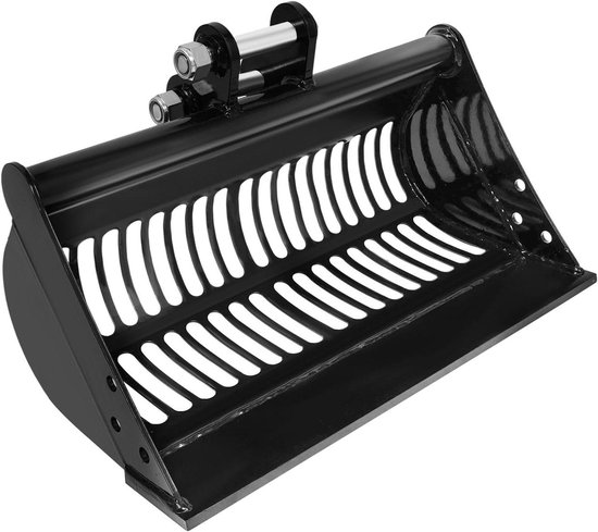 Zeefschep Graafmachine - Bodemzeef - Materiaalsortering Tuin - Duurzaam Staalontwerp - 60 cm - Zwart