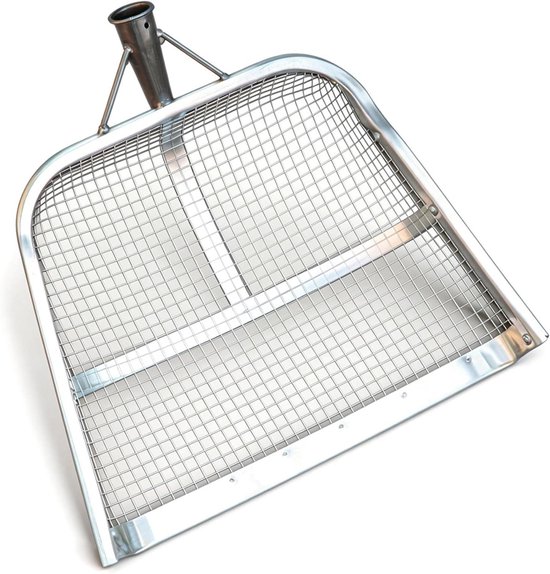 Zeefschop - Zandzeef schep - Tuinieren en zeven - Versterkt gelast frame - 40 x 35 cm - Zilver