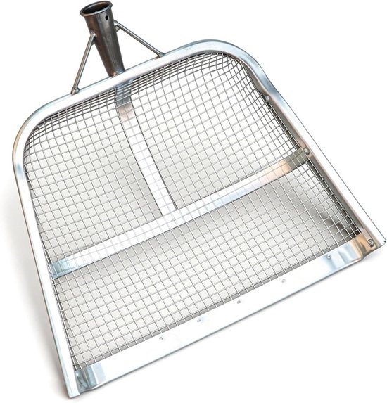 Zeefschop - Zandzeef Schop - Tuin Grond Zeven - Versterkte Gelaste Constructie - 45x35 Inch - Zilver
