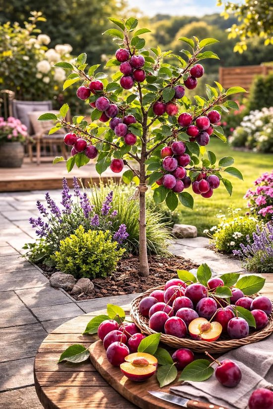 Zelfbestuivende Pruimenboom Victoria - Ca. 120 cm Hoog - Fruitboom voor Zon en Halfschaduw