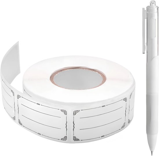 Zelfklevende etiketten voor jam - 600 stuks - beschrijfbare etiketten voor flessen - stickers om te decoreren - universeel voor vriezer - kunsthandwerk - kantoor - keuken - 5 x van Merkloos	