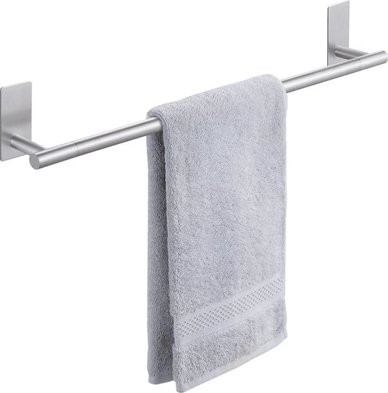 Zelfklevende Handdoekrek voor Badkamer - Roestvrij Staal 60 cm Wandhanddoekhouder zonder Boren