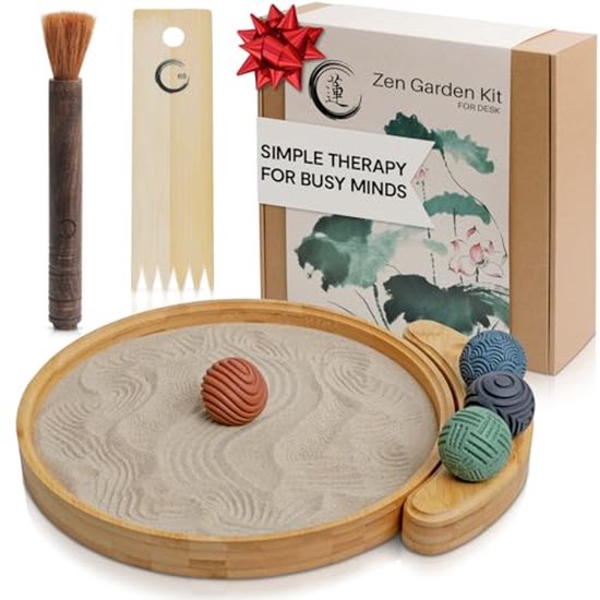 Zen Tuin Gereedschap en Accessoires - Bamboe Lade 30,5 cm en Mini Decoratie