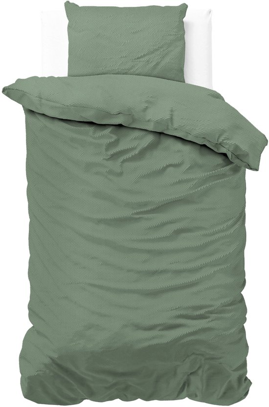 Zensation Satin Point - Dekbedovertrek - Eenpersoons - 140x200/220 + 1 kussensloop 60x70 - Groen van Merkloos	