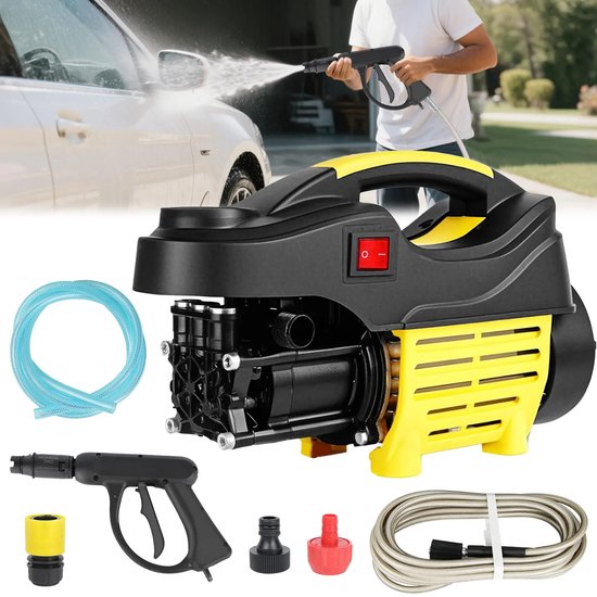 ZEYNOMAX - Dailygoods Hogedrukreiniger, krachtige waspistool voor auto's met antislip handvat, reinigingsmachine voor tuin, vloeren