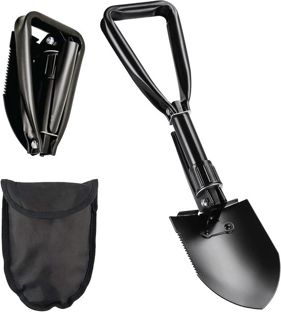 Zeynomax - Opvouwbare schep 58 cm voor outdoor activiteiten - Multifunctionele inklapbare schep met draagtas - Ideaal voor camping, wandelen en tuinieren - Zwart van Merkloos	