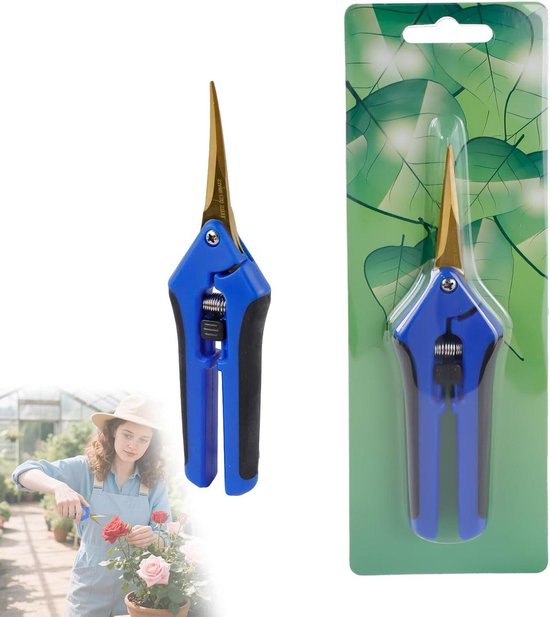 Zeynomax - Professionele snoeischaar set (2 stuks) met titanium gecoate messen - Ergonomische rozenschaar voor kruiden, planten en bonsai - Tuingereedschap voor nauwkeurig snijden - Voor hobbyisten en professionals van Merkloos	