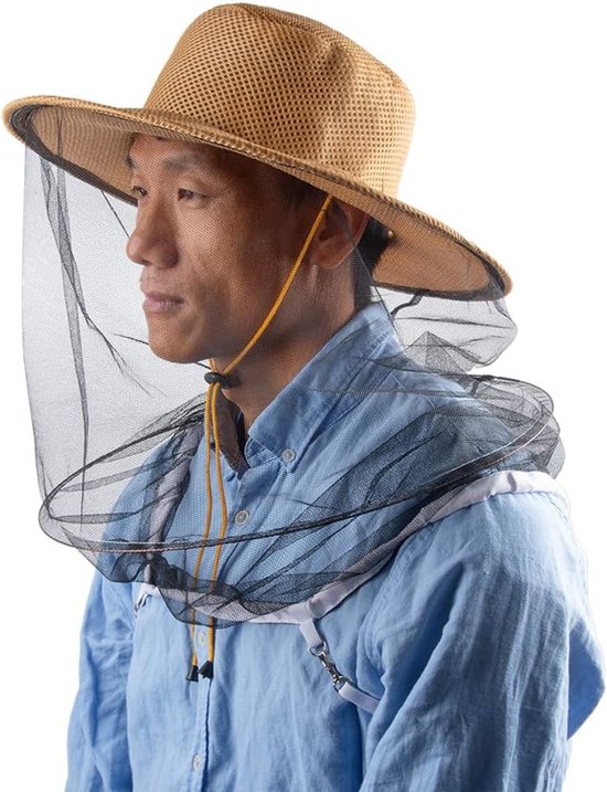 ZffXH Beekeeping Beekeeping Mesh Hat Professional Beekeeper Protective Gear Cap for Men Women Mosquito Net Netting Hats Beekeeper Veil Hood Garden Weed Farm Work van Merkloos	
