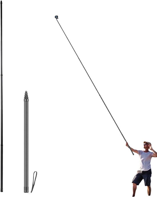 Zichtbare Selfie Stick 5m Verlengstok Carbon Fiber voor Actiecamera's van Merkloos	