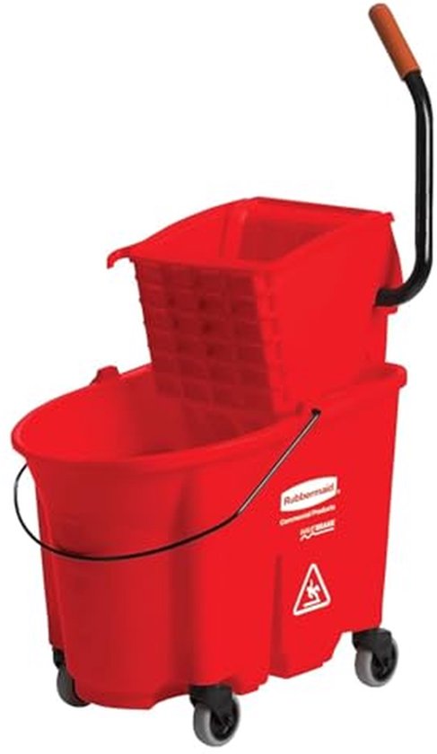 Zijpers Emmer - Dweil Pers - Vloeren Reinigen - Krachtig Ontwerp - 50 cm - Rood