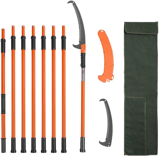 Zimoros Telescopische Snoeizaag - Heggenschaar - Snoeizaag - Handzaag - Stokzaag - Tuingereedschap Voor Snoeiwerkzaamheden - Verstelbaar In Hoogte - Oranje van Merkloos	