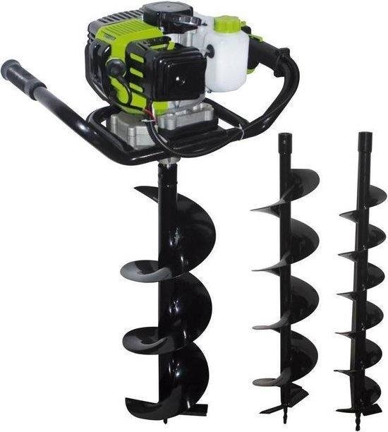 Zipper Benzine Grondboor ZI-ELB70 - 70 cm - 1,65 KW - 3000 1/min| inclusief 3 Boren (100/150/200 mm) van Zipper