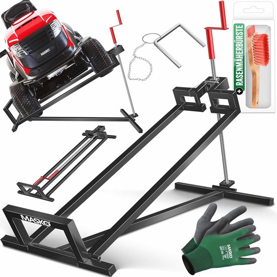 Zitmaaierkrik 400kg - Universeel Grasmaaier Lift met 45° Verstelbare Kanteling - Compacte Reinigingshulp voor Grasmaaiers