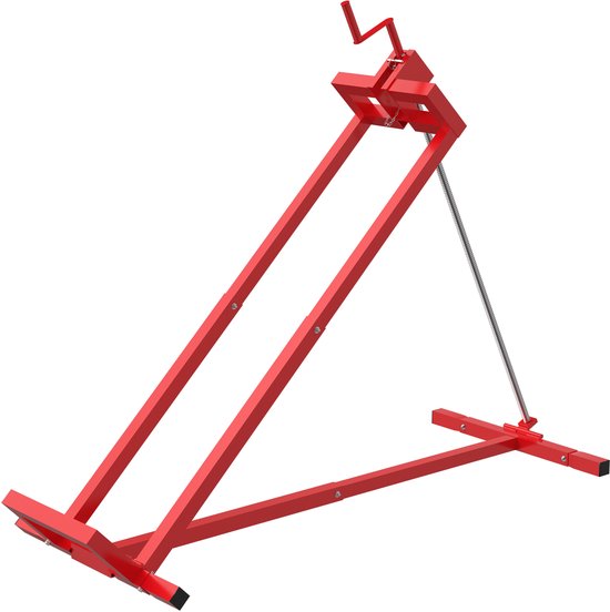 Zitmaaierlik Tractor Lift – Verstelbare Onderhoudsstandaard 400 kg – Stalen Frame – Voor Reinigen en Reparatie van Rasentractoren - Rood