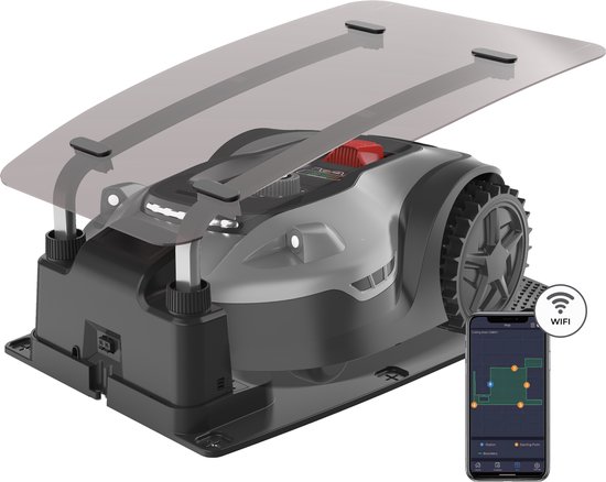 Zoef Robot - Robotmaaier Hans 2000m² met afdekkap - Robotgrasmaaier met bluetooth en App - Grasmaaier - Robotmaaier - Ultrasonisch obstakelherkenning van Zoef Robot