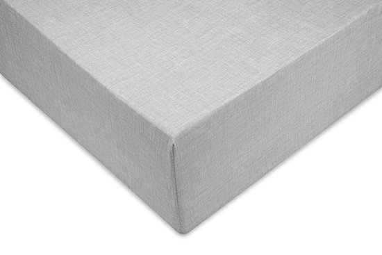 Zohome Hoeslaken Lino - Onderlaken 1 persoons - 90x200 - 100% Katoen - Grijs van Merkloos	