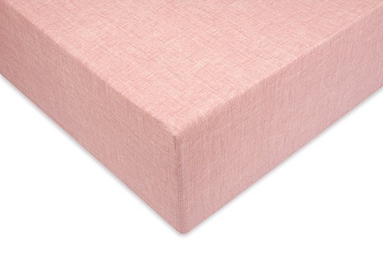 Zohome Hoeslaken Lino - Onderlaken 1 persoons - 90x210-220 - 100% Katoen - Rood van Merkloos	