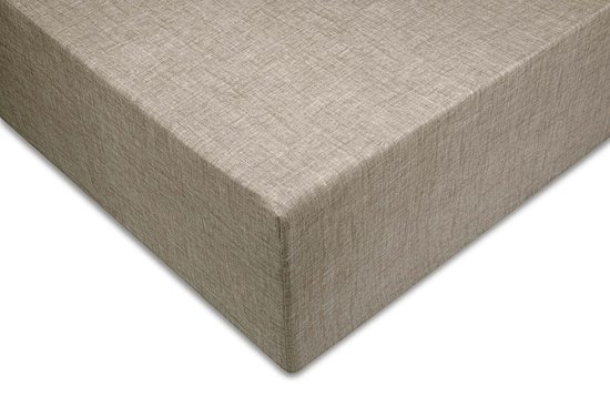 Zohome Hoeslaken Lino - Onderlaken 1 persoons - 90x210-220 - 100% Katoen - Taupe van Merkloos	