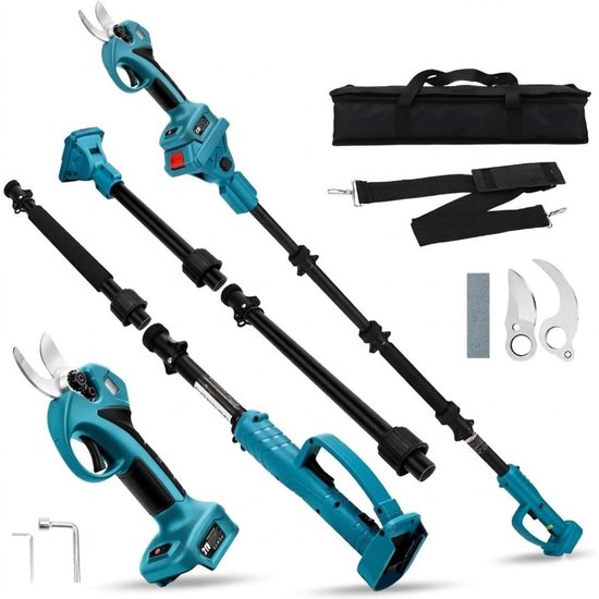 Zolvano® Snoeischaar met accu - Takkenschaar - Heggenschaar elektrisch-Blauwgroen