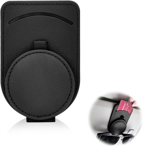 Zonnebrilhouder voor auto, universele brillenhouder voor auto met kaartenclip, auto, vizier, brilhouder, zwart, 1 stuk van Tenflyer