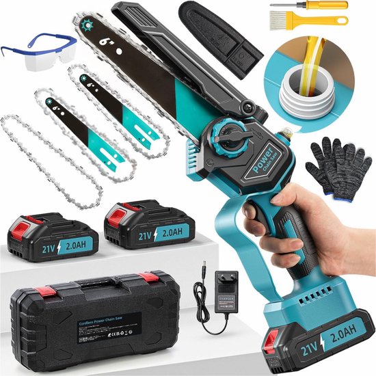 ZRSS® Mini kettingzaag met accu - Elektrische takkenzaag - Handkettingzaag van ZRSS