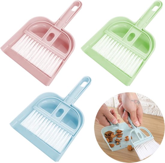 Zuzer Shovel and Broom Set, Dustpan and Hand Brush, Set of 3 Mini Dustpan Set for Household van Zuzer