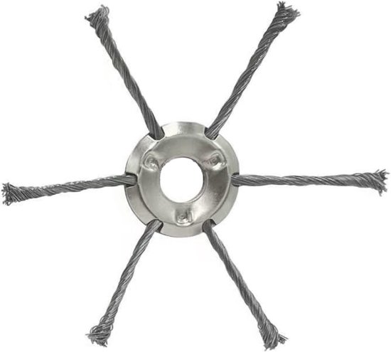 ZVD Staaldraad bosmaaier, roterende onkruidborstel, draaiknoop, trimmerkop, 25,4 mm, gatdiameter voor lithiumbatterij, grastrimmer (6T) van Merkloos	