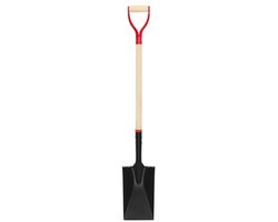 Zware belasting tuinschop met houten D-handvat - 100 cm vierkante platte schop voor landschapsarchitectuur